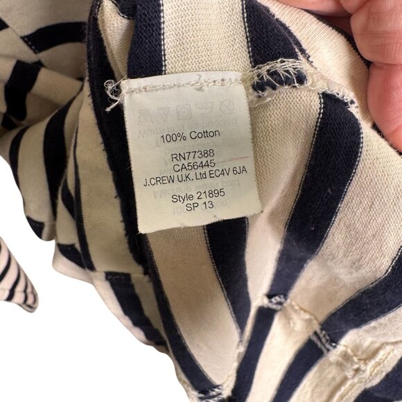 J.Crew Women's Side Seam Sailor Top, Striped Black & White, Cotton, Size M - Picture 4 of 5
